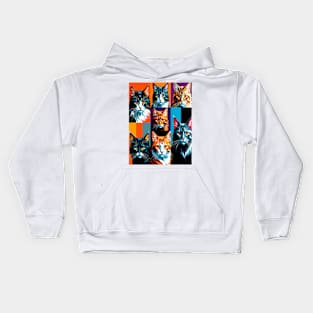 Pop Art Cat Portraits Kids Hoodie